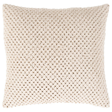 Godavari Pillow, Cream, 20"x20", Cover Only