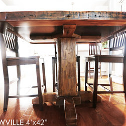 Reclaimed Wood (Rectangular) Pedestal Tables - Dining Tables