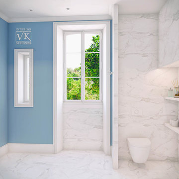 Salle da bain, couleur bleu