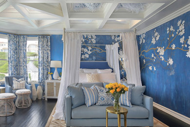 Example of a transitional bedroom design in Orange County