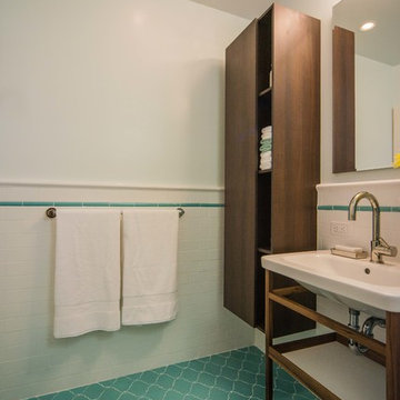 Blue and White Bathroom