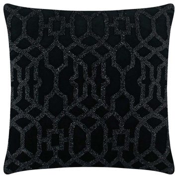 Sparkles Home Rhinestone Lattice Pillow - 20" - Black