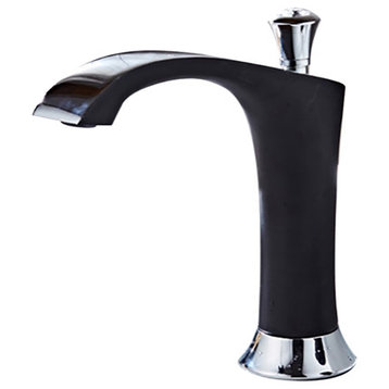 Fontana Black and Chrome Widespread Automatic Sensor Bathroom Faucet
