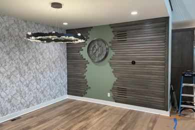 Example of a trendy home gym design in Denver