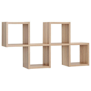 Cubby Chessboard Wall Shelf – Horizontal or Vertical, Chestnut