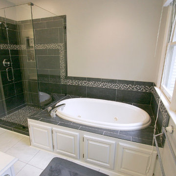 Grays are Glamorous!  Artistic Bathroom Remodel