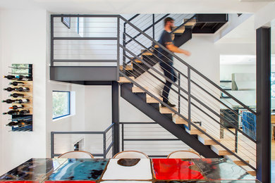 Inspiration for a modern staircase remodel in Austin