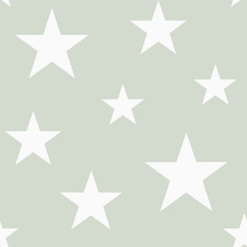 Amira Sage Stars Wallpaper, Swatch