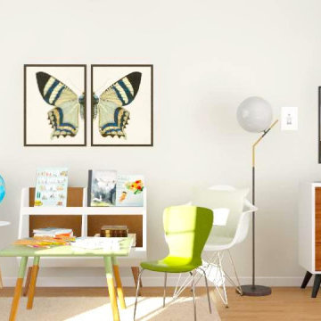Kids & Teens Bedroom & Homeschool Room Green