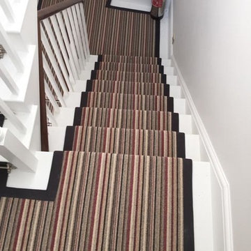Striped Carpet to Stairs with Black Border in West London