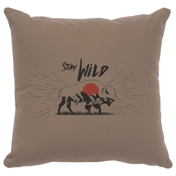 Image Pillow 16x16 Stay Wild Cotton Taupe
