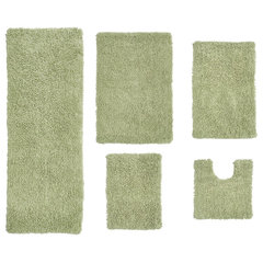 Home Weavers Classy Bathmat Rugs 4 Piece Set - Aqua