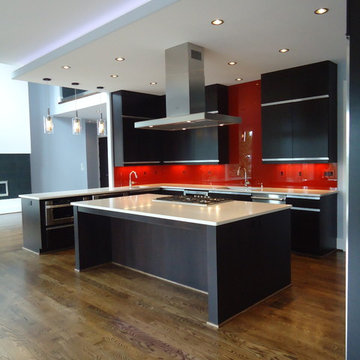 Dark Chocolate Espresso w/ Red Backsplash