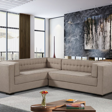 Chic Home Lorenzo Left Facing Sectional Sofa, Sand Linen