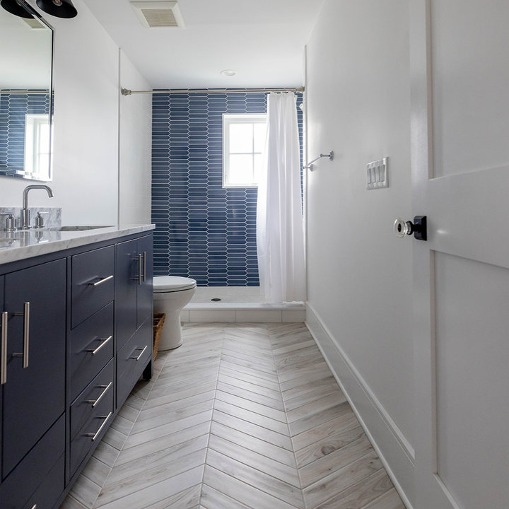 75 Beautiful Bathroom with Blue Tile Ideas & Designs - January 2026 ...