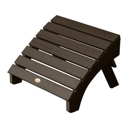 Highwood USA - Folding Adirondack Ottoman, Weathered Acorn - Outdoor Footstools And Ottomans