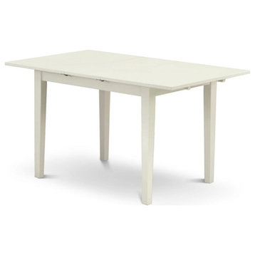 Elegant Dining Table, Tapered Legs With Expandable Rectangular Top, White