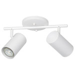 EGLO - Calloway 2-Light Fixed Track Light, White Finish, White Shades - The CALLOWAY 2-Light Track Light features a white finish and 2 adjustable lamp heads which makes it an excellent choice to add a touch of design and provide high-quality illumination in any application