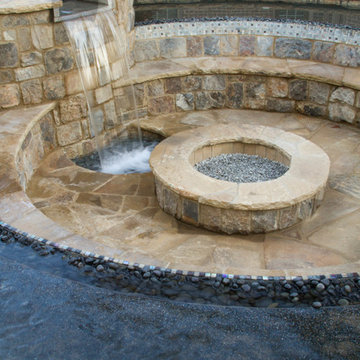 Rustic Pool with Incredible Sunken Patio & Fire Pit