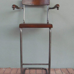 iron + wood bar stool - Bar Stools And Counter Stools