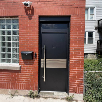 Deux 6078 Black - Modern steel exterior aluminum door