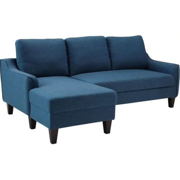 Calabria Contemporary Style Sleeper Sofa, Blue Polyester