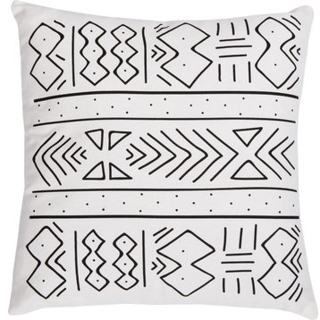 Kerra Pillow - Black, White, 18x18