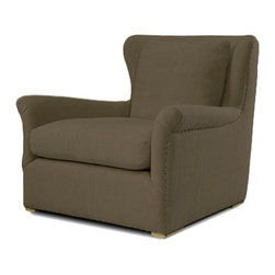Wingback Linen Upholstered Chair - Armchairs And Accent Chairs
