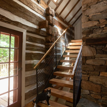Log Cabin Steel Stair