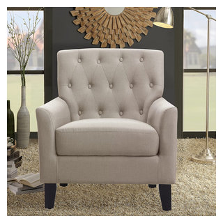 Small Arm Living Room Comfy Accent Bedroom Chair, Warm Beige ...