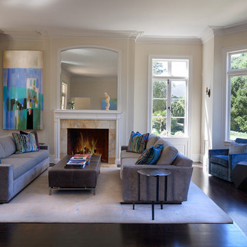 comtemporary Furnishings in Traditional Mediterranean Home