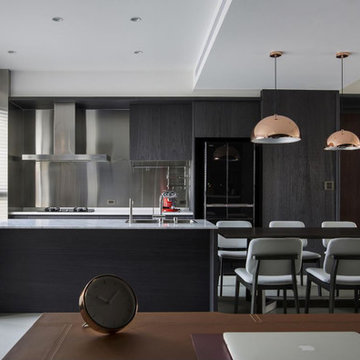 Rose Gold + Black Kitchen