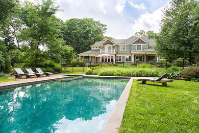 Transitional exterior home idea in New York