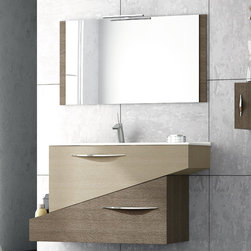 Abella 38 inch Modern Single Sink Bathroom Vanity Set with Mirror - Bathroom Vanities And Sink Consoles