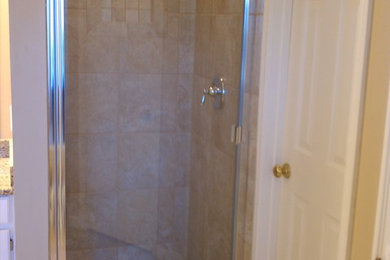 Alcove shower - transitional ceramic tile ceramic tile alcove shower idea in Houston