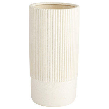 Cyan Large Harmonica Vase 11199, White