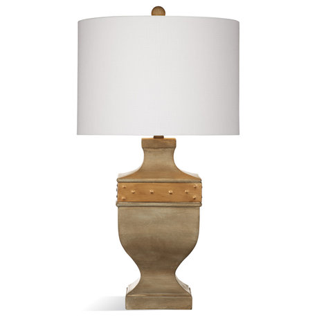 Bowery Polyresin Grey Table Lamp