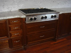 Cabinet E Around The Rangetop We Have A 4 Drawer Bank That Holds Cooking Utensils In The Top Two Drawers 3 E Pullout Behind Column 36 Rangetop Base Has 2 Deep