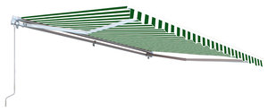 Aleko Retractable Awning, 13'x10', Green/White Stripes