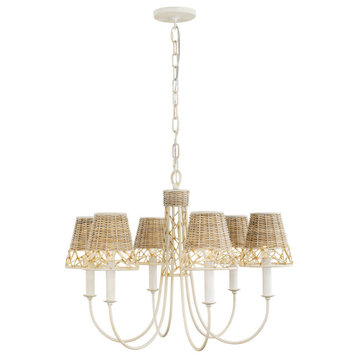 Varaluz Cayman Six Light Chandelier, Country White