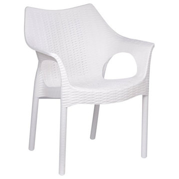Strata Furniture Carina Weatherproof Chairs in White (Set of 2)