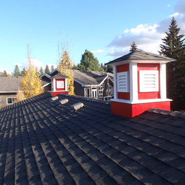 Cupola on Barn Themed Shop Re-Roof