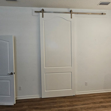 Custom Interior Sliding Barn Door shown in Custom White