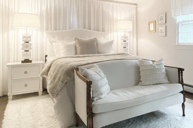 Example of a small country bedroom design in New York