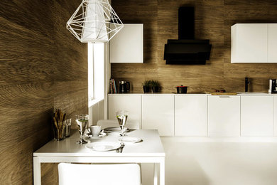 This is an example of a contemporary kitchen in Cheshire.