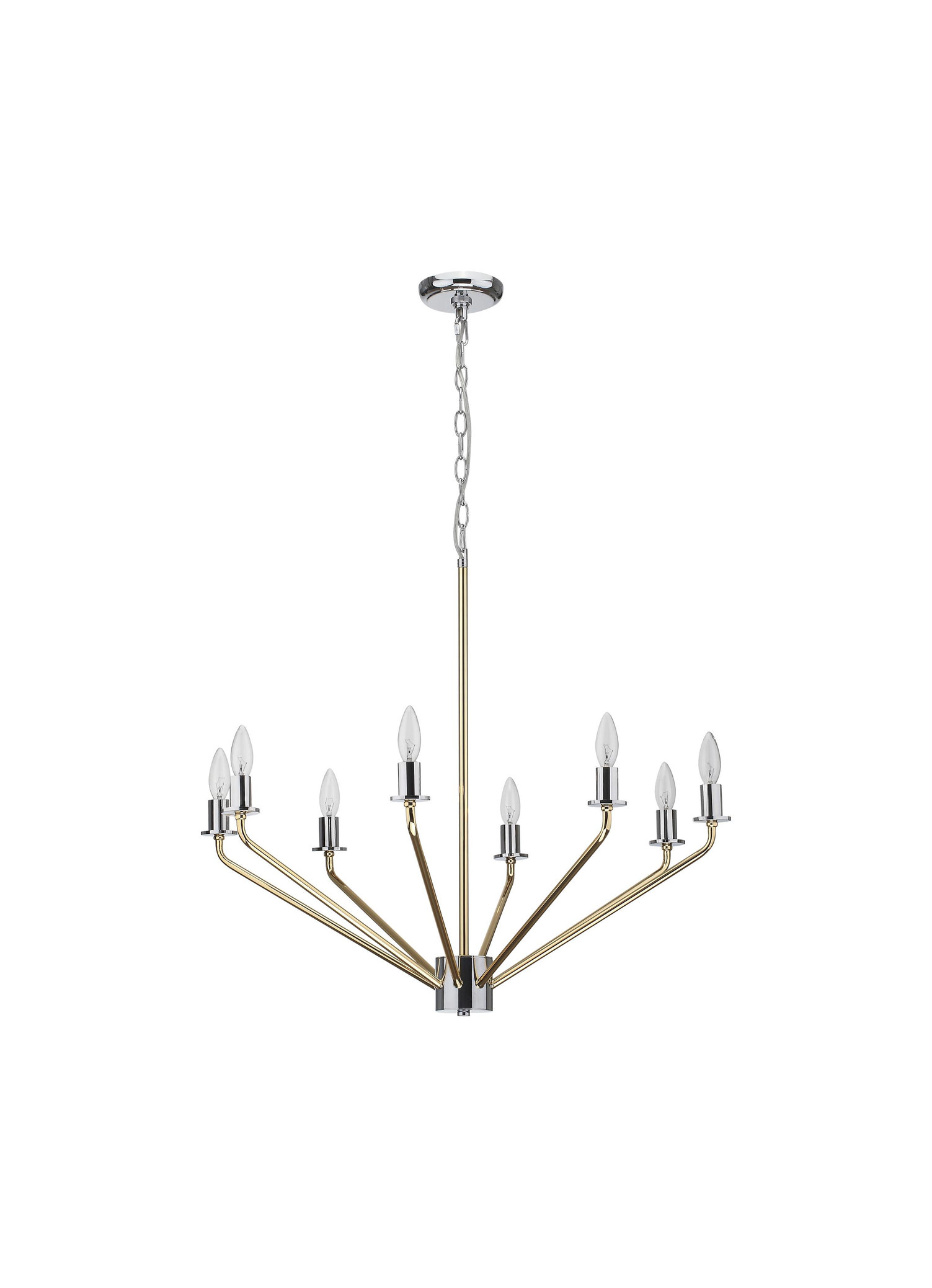 Alessandro Mid Century Brass Chandelier