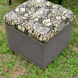 Doris' Damask Ottoman - Footstools And Ottomans
