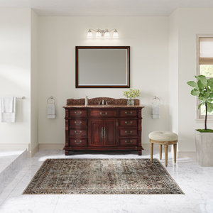 The Finley Bathroom Vanity, Single Sink, 60", Cherry, Freestanding