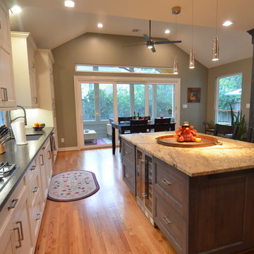 Wide-angle view of kitchen