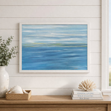Abstract Coastal Wall Art for Serene Living Room